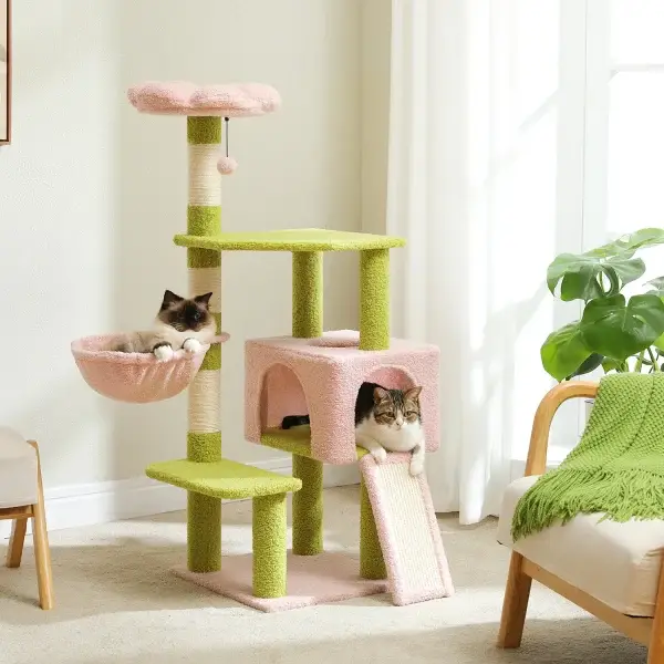 Multi-Level Flower Cat Scratcher Towe