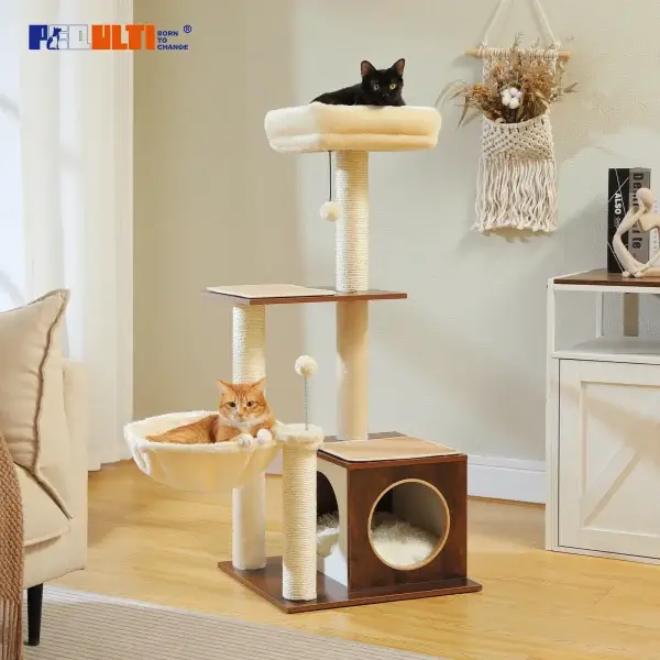 Indoor Cat Tower With Hammock