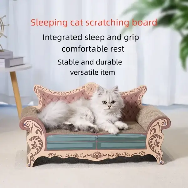 L-Shaped Cat Scratcher Bed Sofa
