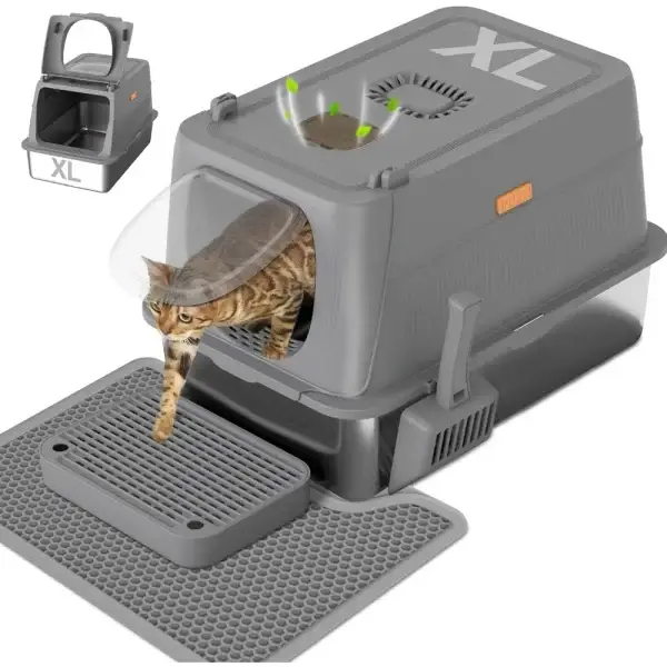 Extra Large Stainless Steel Enclosed Litter Box