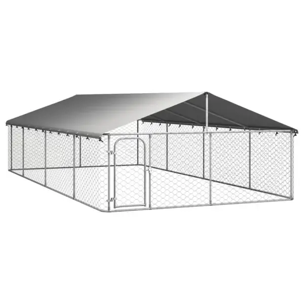 Large Galvanized Steel Outdoor Dog Kennel