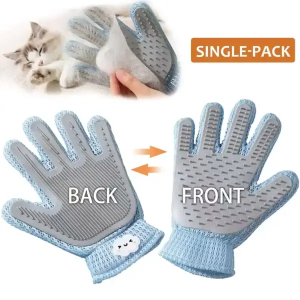 2-in-1 Pet Grooming Deshedding Glove